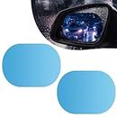 Tesnaao 2 PCS Car Rearview Mirror Rainproof Film, 3.93" x 5.7" PET Oval Anti-fog Anti-glare Reversing Mirror Reflective Film, Lotus Leaf Water-repellent Effect Accessory, for Cars (Transparent)
