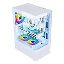 Ant Esports Crystal X2 Mid-Tower Computer Case/Gaming Cabinet - White | Panoramic Glass, LED Control Button | Support ATX, Micro-ATX, Mini-ITX | Pre-Installed 3 ARGB Infinity Mirror Fans