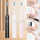 Rechargeable 𝐄𝐥𝐞𝐜𝐭𝐫𝐢𝐜 𝐓𝐨𝐨𝐭𝐡𝐛𝐫𝐮𝐬𝐡𝐞𝐬 for Adults with 10 Brush Heads & Travel Case, Power Toothbrush with 6 Deep Cleaning Modes, 8 Hours Charge for 60 Days Early Prime of Day Deals