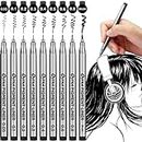 Oytra 9 Fineliners Technical Black Pigment Pens Set Felt Tip for Professional Artists Mandala Art Calligraphy Doodle Architecture Drawing Sketching for Artist Waterproof Outline