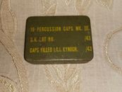 WWII British Military Army Percussion Caps MK, III Tin - 1943