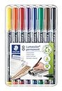 STAEDTLER 317 WP8 Lumocolor Permanent Pen, Medium Line Width, 1.0mm - Assorted Colours (Pack of 8)