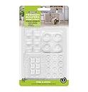 Slipstick Premium Adhesive Clear Bumper Pads, Round and Square Rubber Feet for Electronics, Cutting Boards, Cabinet Stoppers, Drawers, Furniture, Noise Damper Surface Protectors, 48 Dampers
