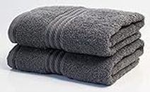 Bentley Priory Linens Hand Towels (2 PACK) for Bathroom Supreme Range 500GSM Super Soft Cotton Pack of 2 Absorbent and Quick Dry Hand Towels Set 50 x 85cm (DARK GREY)