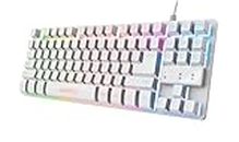 Trust Gaming GXT 833W Thado Gaming Keyboard TKL Italian Layout QWERTY, 20% Smaller Compact Design, Anti-Ghosting, 69% Recycled Plastic, LED USB Keyboard for PC/Laptop - White