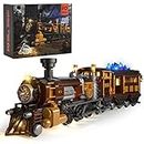 Funwhole Train Lighting Building Bricks Set - Steampunk Ore Train LED Light Building Set 1056 Pieces for Adults and Teens