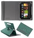 Acm Designer Rotating Leather Flip Case Compatible with Kindle Fire Hd 7 2012 2nd Gen Cover Stand Turquoise