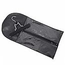 Hair Extensions Storage Bag with Wooden Hanger Hair Extension Holder Wig Storage Bag Kit (Black)