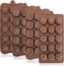4 Pack Silicone Chocolate Molds Food Grade Non-Stick Baking Molds for Candy