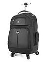 Arctic Hunter Trolley Backpack 40L Rolling Backpack for Travel 4 Wheels Laptop Backpack with 15.6 inch Laptop Pocket Wheels Cover Multi-Pockets Aluminum Rod Trolley Luggage Bag for Office Travel,Black