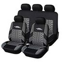 AUTOYOUTH Car Seat Covers Universal Fit Full Set Car Seat Protectors Tire Tracks Car Seat Accessories - Gray