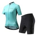 Santic Women's Cycling Jersey Short Sleeve Biking Shirt Full Zip Tops with 3 Pockets Breathable Quick Dry