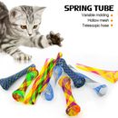 Tubo telescópico interactivo divertido juguete de salto cazar mascotas juguete de resorte para gatos 10 piezas