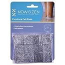 Now & Zen Self Adhesive Square Furniture Felt Pads for Hard Surfaces - Non-Scratch Heavy Duty Furniture Leg Guards (20 MM - Pack of 24, Dark Grey)