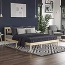 Vida Designs Milan King Size Bed, 5ft, Bed Frame, Solid Pine Wood, Headboard, Low Foot End, Bedroom Furniture, Pine