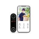 CP PLUS Smart WiFi Wireless Video Doorbell | 2MP Full HD Video | Super Wide View Angle | Night Vision | Real-Time Two-Way Audio | SD Slot up to 128GB | 20 Chime Melodies - CP-L23, Black
