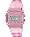 Casio Classic F91W Series Quartz Watch | Water Resistant |1/100 Second Stopwatch | Daily Alarm | Hourly Time Signal |Auto Calendar |SS Caseback |12/24-Hour Format, Clear Pink, No Size, Quartz Watch