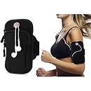 Bowiemall Cell Phone Armband Sweatproof Sports Running Armband with Adjustable Elastic Band & Key Holder for Running, Walking Phone Holder for Arm for Mobile Phone