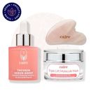 Caire Beauty Facial Boost Duo Set | Serum + Mask (30 Day Supply) & Gua Sha - Pink