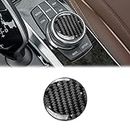 SUNJIKA Compatible with Carbon Fiber Center Console Multimedia Knob Function Button Trim Sticker Interior Accessories for BMW 5 Series G30 G38 2018 2019 2020 2021 Black 1PCS