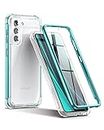 SURITCH Clear Case for Galaxy S21 5G,[Built in Screen Protector][Camera Lens Protection] Full Body Protective Hard Shell+Soft TPU Bumper Shockproof Rugged Cover for Samsung Galaxy S21 6.2" (Green)