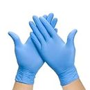 CUREPACK Pure Nitrile Gloves (Pack of 100) Powder Free Gloves, Disposable, Non Tearable (Blue) (Large)