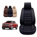 OASIS AUTO Ford F150 F250 F350 Accessories Seat Covers 2009-2025 Custom Fit Leather Truck Cover Protector F-150 F-250 F-350 Crew Double Super Extended Cab (Front Bucket Pair, Inky)