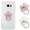 Sibba 2pcs Phone Ring Holder Kickstand Cellphone Flower Finger Ring Grips Stand Metal Universal Accessories Compatible with Smartphone, Mobile Phones, Phone case (Silver, Rose Gold)