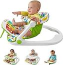 Fisher-Price Portable Baby Chair Kick & Play Deluxe Sit-Me-Up Seat with Piano Learning Toy & Snack Tray for Infants to Toddlers