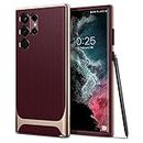 Spigen Neo Hybrid Back Cover Case for Samsung Galaxy S22 Ultra (TPU + Poly Carbonate | Burgundy)