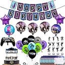 41 Pieces Video Game Party Balloons, Birthday Party Supplies, Video Game Controller Aluminum Foil Balloon, Complete Party Kit for Gaming Theme Birthday Decorations-Favors Cake Topper, Banner