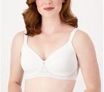 BREEZIES NEW $41 Floral Stripe Seamless Wirefree T-Shirt Bra White 34D