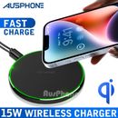 Fast Qi Wireless Charger Pad For iPhone15 14 Pro Max 13 11 Samsung S24 S23 Ultra