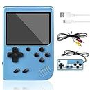 ZOYDP Handheld Game Console, Retro Mini Game Player with 500 Classical FC Games, 3-Inch Color Screen 1020mAh Rechargeable Battery, Portable Video Games Support for TV Connection and Two Players Blue