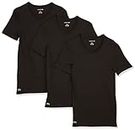 Lacoste Men's 3 Pack V Neck T-Shirts, Black, Large