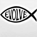 Evolve Fish Evolution (2 Pack) Vinyl Decal Sticker|Black|Cars Trucks Vans SUV Laptops Wall Art|5.5" X 2.5"|CGS821