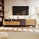 TV Cabinet, 180cm Modern Wood Grain TV Unit, Sleek and Stylish - Modern Finish Cupboard and Shelf Storage