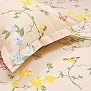 haus & kinder 100% Cotton Kids Bedsheet for Single Bed, 1 Single Bedsheet Cotton (88 x 57 Inches) with 1 Pillow Cover| 186 TC (Peach Flower)