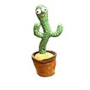 COVER CRAFT Musical Dancing Talking-Green Cactus Toy Tree with 120 Sound Track & Talkback Voice Reply, Soft Fabric with Plastic Toy for Toddler Baby Children Kids
