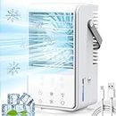 Mobiles Klimagerät, Luftkühler Klein Klimaanlage Tragbare 3 in 1 Air Cooler Klimagerät Persönlich Ventilator 1000ml Wassertank,1-9H Timer, 3 Geschwindigkeiten, 90°Oszillation für Zuhause/Büro.