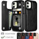Case For iPhone 15 14 13 12 SE XR 8 Screen Protector Leather Wallet Phone Cover