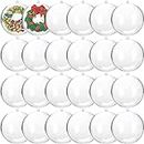 24 Pack 70mm Clear Fillable Ornaments Balls,DIY Plastic Christmas Tree Decorations Balls,Transparent Ball Gifts for Wedding,Party,Home Decor
