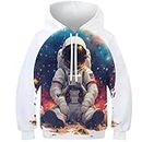 HEYLInUP Astronaut Unisex Teen Boys Girls 3D Printed Hoodies Kids Sportswear Space Man Kids Style Hoody Jumper Funny Clothes Long Sleeve with Pockets for 6-15 Years 11-13Y