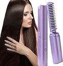 ‎‎SR Brothers Mini Hair Straightener, Cordless Hair Straightener, Rechargeable Mini Hair Straightener, Portable Hair Straightener Brush Travel for Women, Negative Ion Hair Straightener Styling Comb