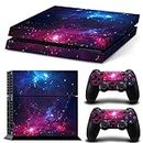 DOMILINA PS4 Skin Set Vinyl Decal Sticker for Playstation 4 Console Dualshock 2 Controllers - Purple Galaxy