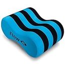 Flow Swim Gear Training Pull Buoy - Pull Float for Pool Lap Swimming in Adult and Junior Sizes (Blue/Black, Adult)