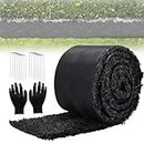 10 Ft Long Rubber Mulch for Landscaping Garden Mulch Black Roll Rubber Mulch Mat Natural-Looking Edging Border Cuttable Reduced Weed Growth Bed Liner for Garden (1 Pack)