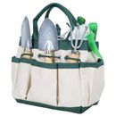7 Piece Gardening Tool Set - Mini Planting and Repotting Kit and Carrying Tote Bag Organizer by Pure Garden - 7_Piece