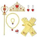 YaphetS Princess Belle Dress Up Toys,7 Pcs Girl’s Jewelry Dress Up Play Set,Included Crowns, Wands, Necklaces, Bracelet, Rings,Earrings and Gloves (Belle)