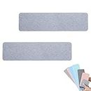 ROSSOM Water Absorbing Stone Tray for Sink, Diatomaceous Earth Dish Drying Mat, Fast Drying Stone Sink Tray, Water Absorbing Stone Tray for Kitchen Sink (2Pcs) (30 * 8 cm,Grey)